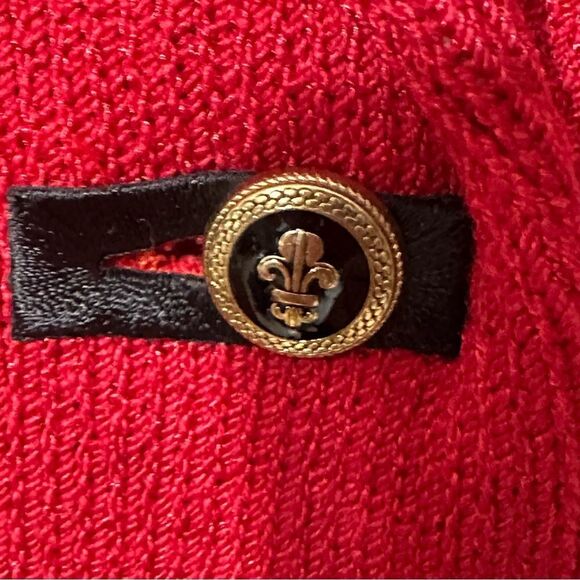 Toula Red Military Knit Blazer Gold Detailing Sz 4 NWT - Picture 13 of 15